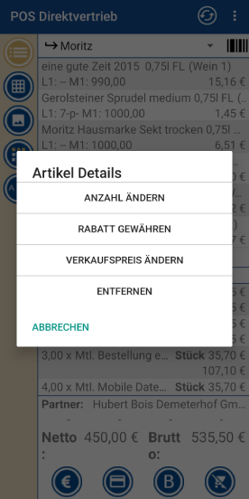 PayGastro.App Speisen / Getränke in der Gastronomie im Warenkorb ändern PayGastro.App Speisen / Getränke in der Gastronomie im Warenkorb ändern