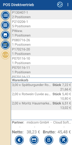 PayGastro.App Bestehende Bestellung in der Gastronomie für Warenkorb auswählen PayGastro.App Bestehende Bestellung in der Gastronomie für Warenkorb auswählen